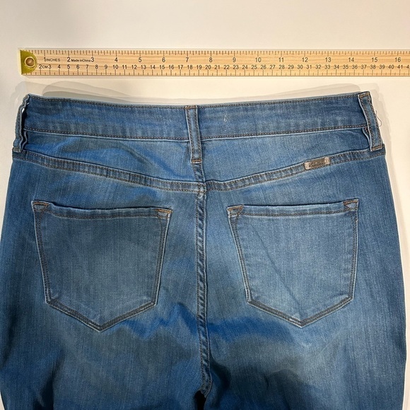 Kancan Buttonfly Skinny Jeans Medium Wash Distressed Hem 11/29 - Picture 7 of 9